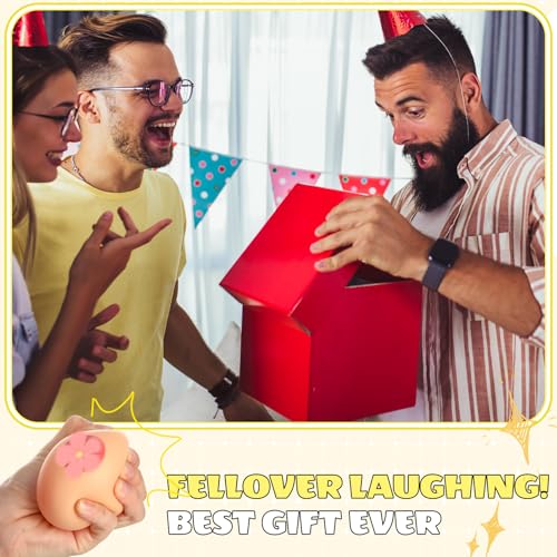 2 Pack Stress Squeeze Balls – Soft Silicone Stress Relief Balls with Gift Card and Drawstring Bag for Hand Exercises, Fun Gift for Men and Women