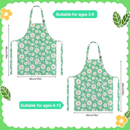 2 Pack Waterproof Kids Aprons with Pockets – Adjustable Toddler Painting and Cooking Apron by XLSXEXCL