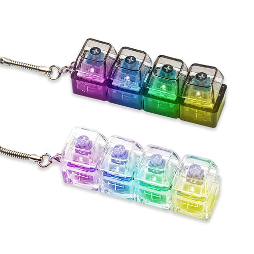 2-Piece Keyboard Fidget Toy Set for Adults – Creamy & Clicky Keychains with LED Lights (Purple)