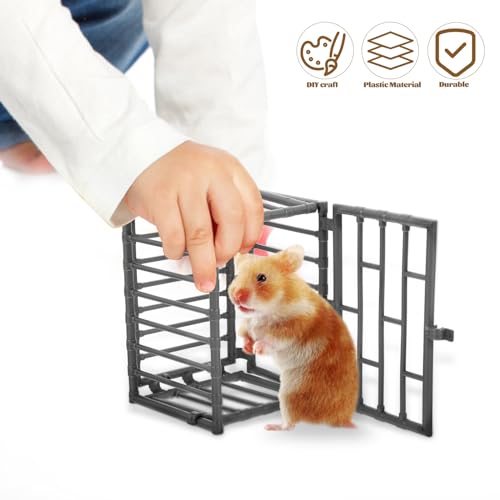 2-Piece Mini Plastic Cage Set for Displaying Stuffed Animals or Organizing Small Items - jojofuny