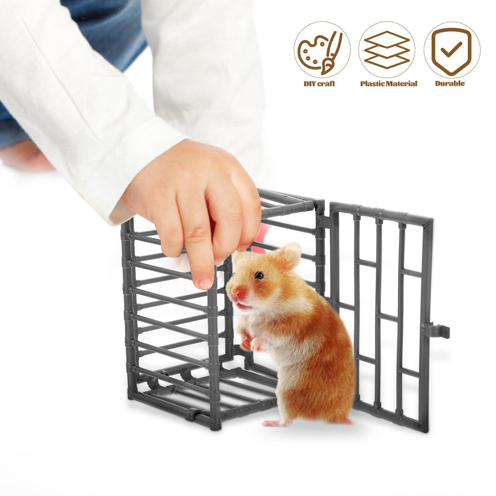 2-Piece Mini Plastic Cage Set for Displaying Stuffed Animals or Organizing Small Items - jojofuny