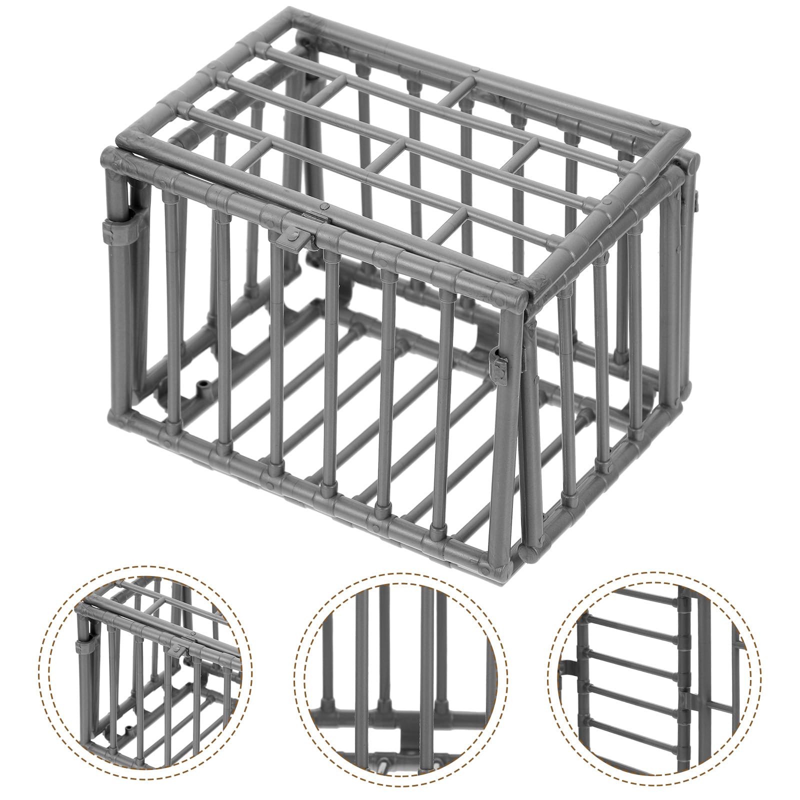 2-Piece Mini Plastic Cage Set for Displaying Stuffed Animals or Organizing Small Items - jojofuny