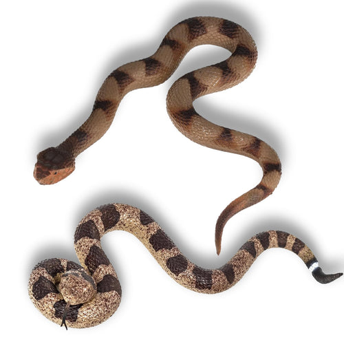 2 Realistic Fake Snakes for Garden Bird Deterrent & Prank Props - CJMYHOME Set of Rattlesnake and Pit Viper