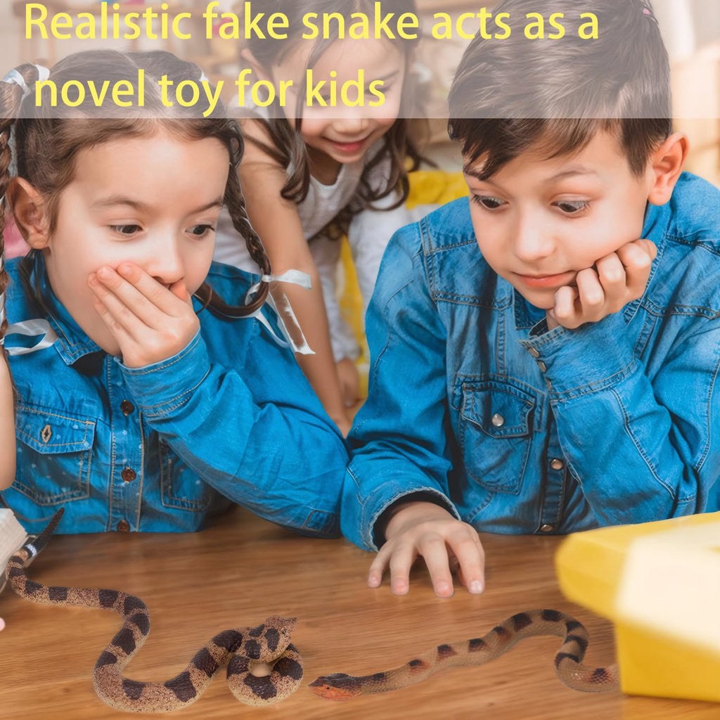 2 Realistic Fake Snakes for Garden Bird Deterrent & Prank Props - CJMYHOME Set of Rattlesnake and Pit Viper