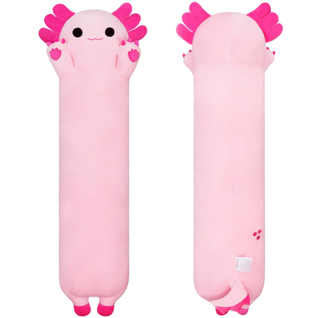 20-Inch Pink Axolotl Plush Toy - Chubbyjoy Long Body Pillow, Soft & Safe Stuffed Animal