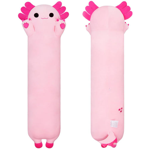 20-Inch Pink Axolotl Plush Toy - Chubbyjoy Long Body Pillow, Soft & Safe Stuffed Animal