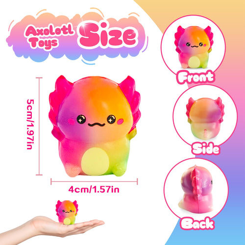 20-Pack Axolotl Squishy Toys – Slow Rising Fidget Favors for Kids, Classroom Prizes & Party Goodie Bags