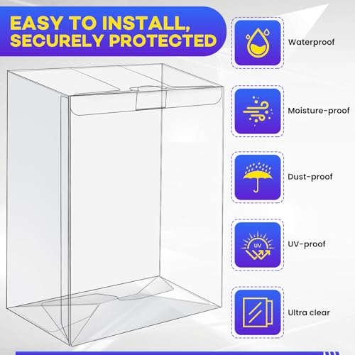20 Pack Clear Pop Protectors for 4-Inch Funko Figures, 0.38mm PET Display Cases with Locking Tabs