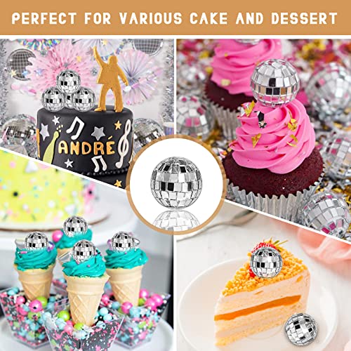20-Pack Mini Disco Ball Cake Toppers by Newmemo – 1.6-Inch Hanging Mirror Ornaments for Parties