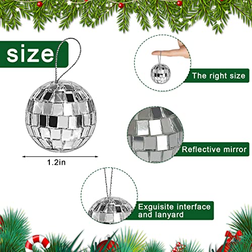 20-Pack Mini Disco Ball Cake Toppers by Newmemo – 1.6-Inch Hanging Mirror Ornaments for Parties