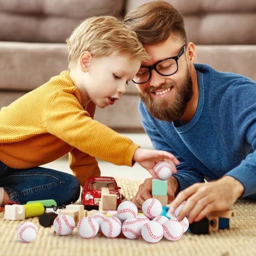 20 Pack Mini Foam Baseball Stress Balls for Party Favors, Anxiety Relief, and Pet Toys