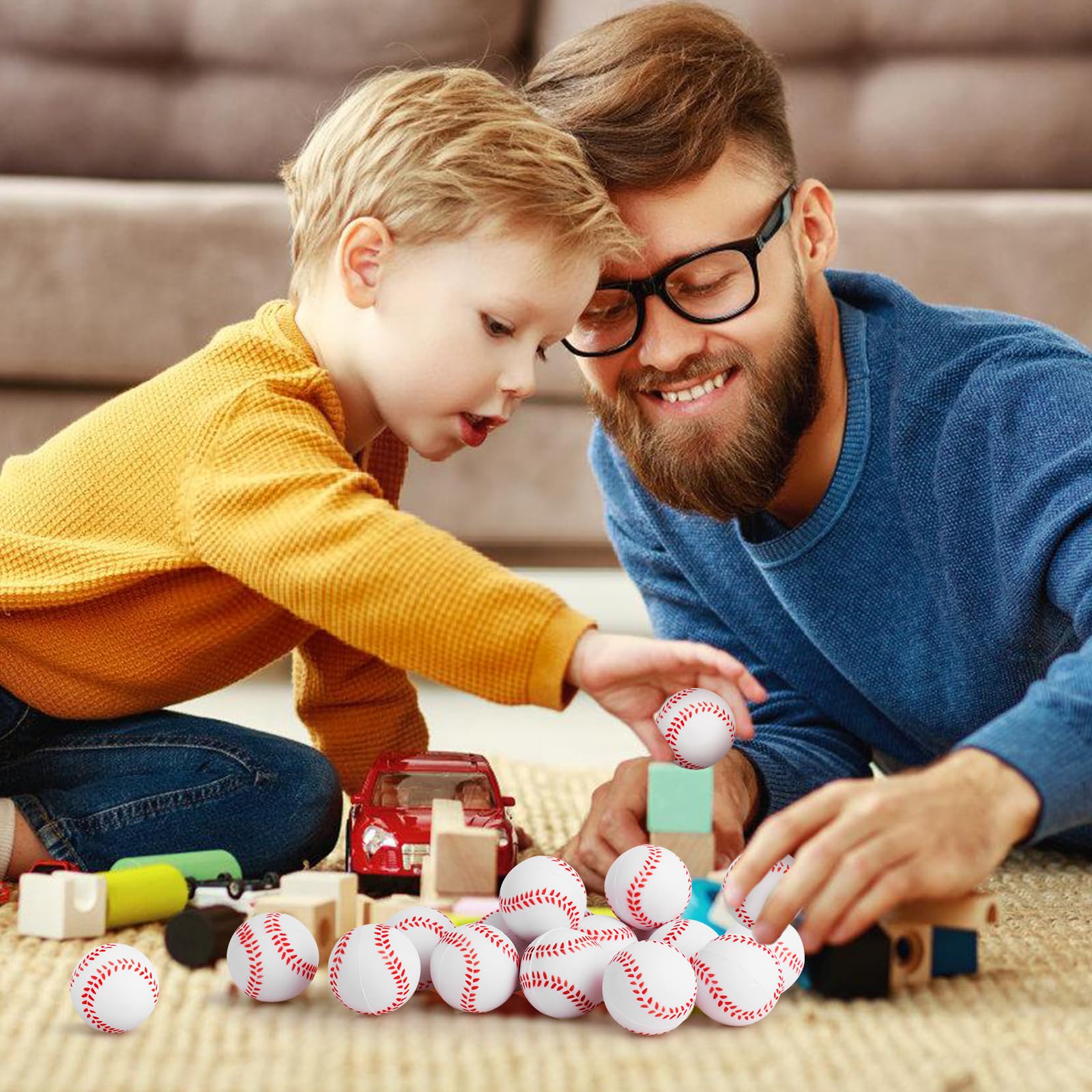 20 Pack Mini Foam Baseball Stress Balls for Party Favors, Anxiety Relief, and Pet Toys