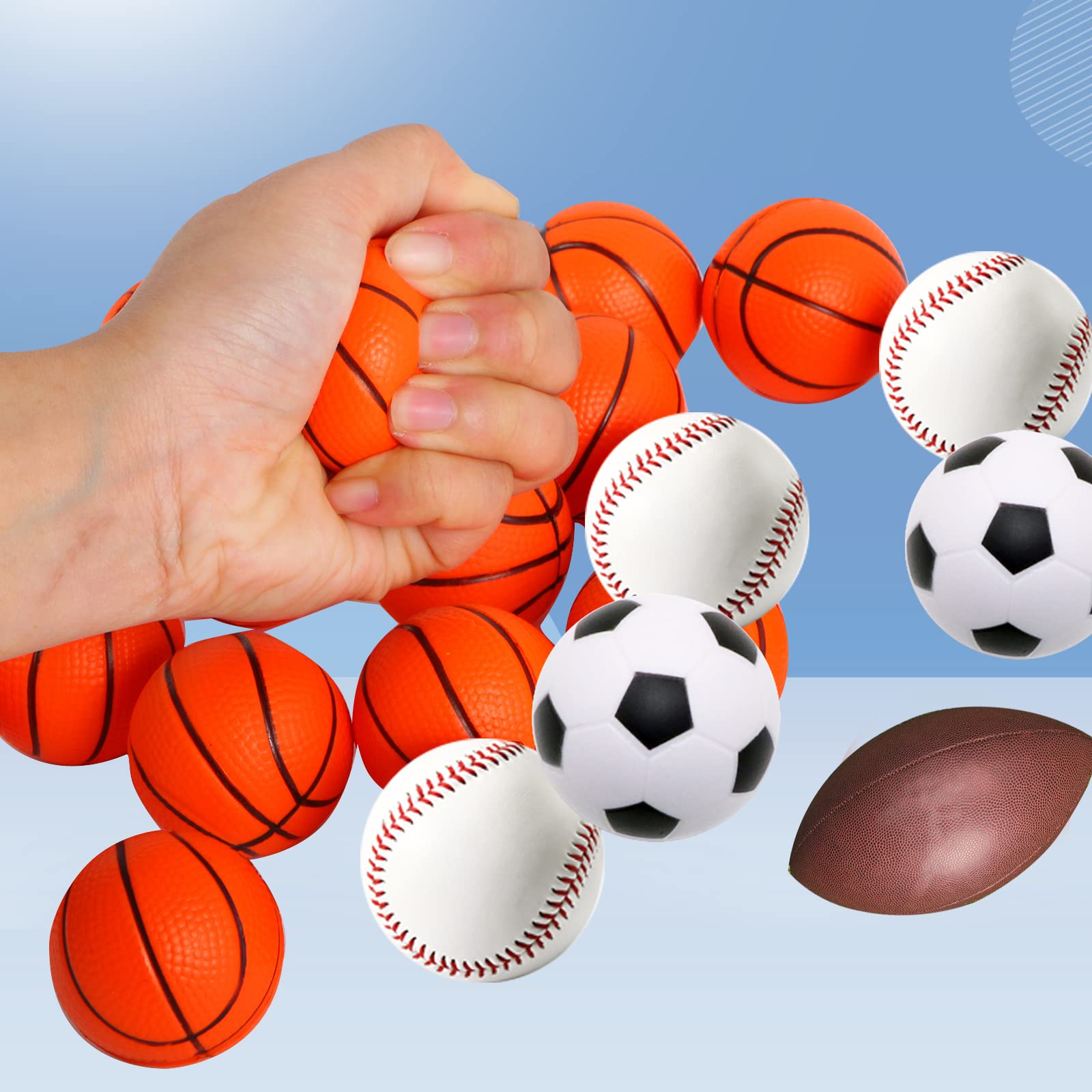 20 Pack Mini Foam Basketball Stress Balls – 1.6 Inch Squeeze Toys for Party Favors, School Rewards, and Stress Relief