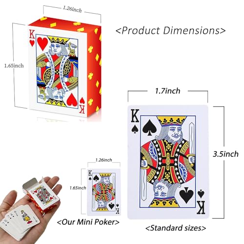 20-Pack Mini Playing Cards (1.65 Inches) – 54-Card Decks, Party Favors, Novelty Gifts for Kids and Adults