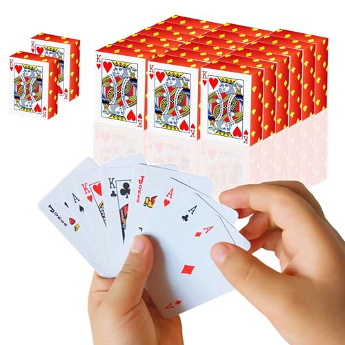 20-Pack Mini Playing Cards (1.65 Inches) – 54-Card Decks, Party Favors, Novelty Gifts for Kids and Adults