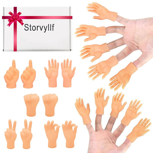20-Pack Miniature Finger Hands – Realistic Rubber Puppets for Pranks & Gags