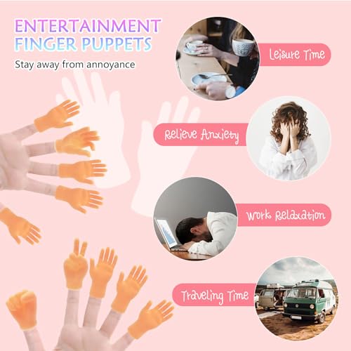 20-Pack Miniature Finger Hands – Realistic Rubber Puppets for Pranks & Gags