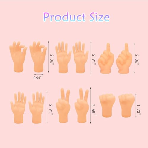 20-Pack Miniature Finger Hands – Realistic Rubber Puppets for Pranks & Gags
