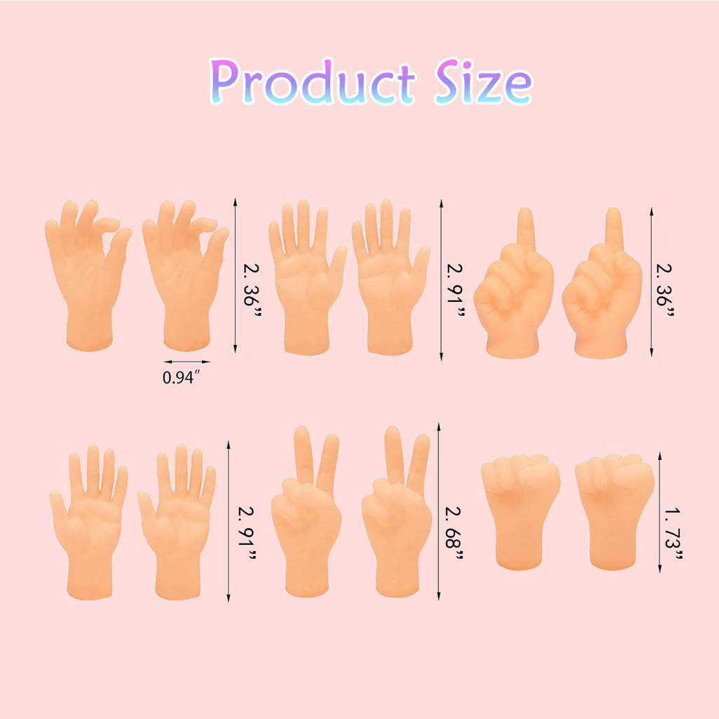 20-Pack Miniature Finger Hands – Realistic Rubber Puppets for Pranks & Gags