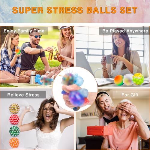 20 Pack Stress Balls Set – Squeeze Balls for Adults, Party Favors & Prize Box Stuffers by BESNEL