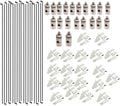 20-Piece RC Pushrod and Control Horn Linkage Set – 1.2mm x 210mm Z Push Rods, 1.3mm Adjustable Connectors, Nylon Horns for Airplane and Boat Models