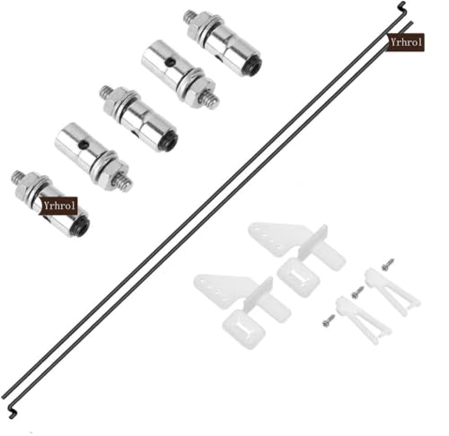 20-Piece RC Pushrod and Control Horn Linkage Set – 1.2mm x 210mm Z Push Rods, 1.3mm Adjustable Connectors, Nylon Horns for Airplane and Boat Models