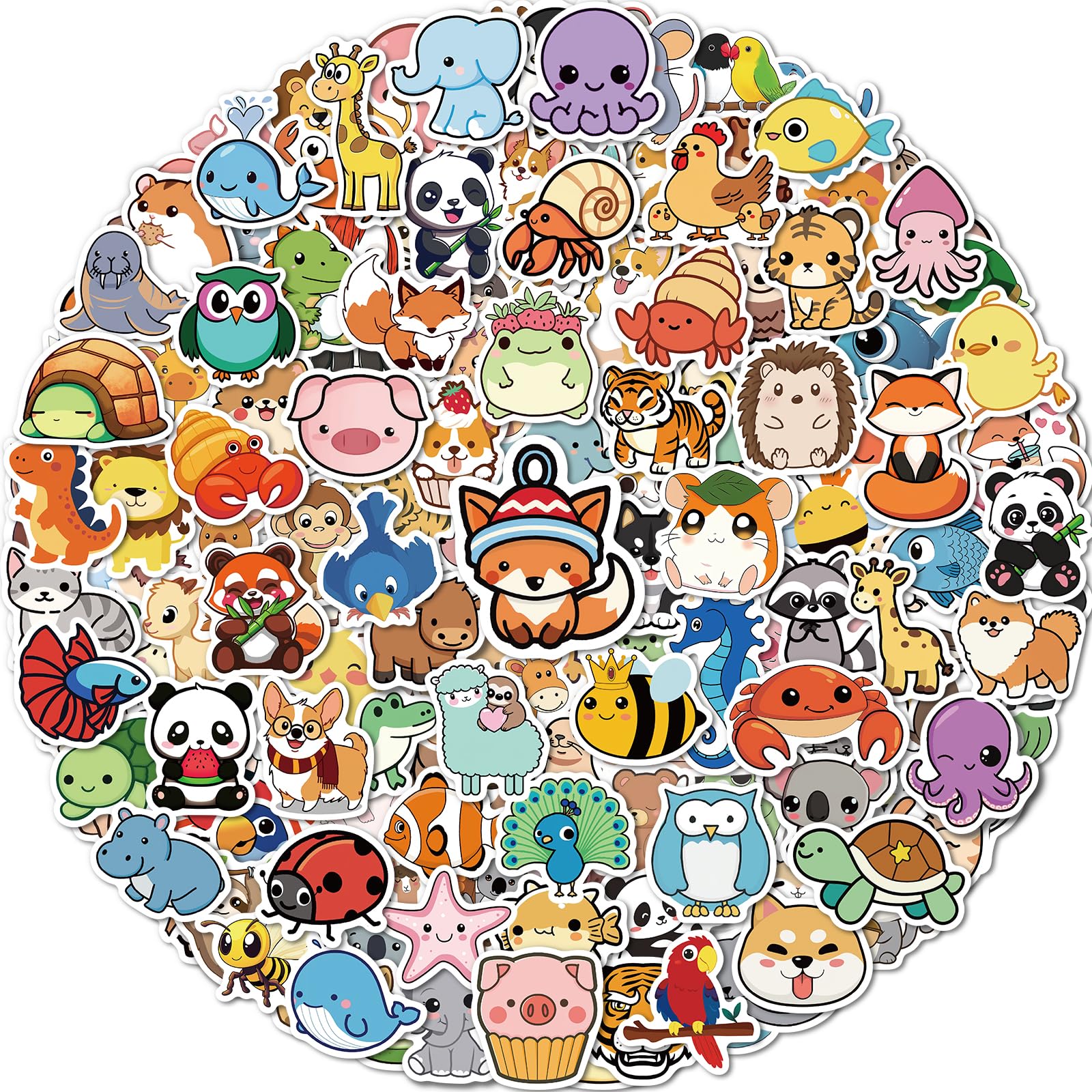 200 Animal Stickers for Kids - Cute Waterproof Vinyl Decals for Water Bottles, Laptops, and Classroom Prizes