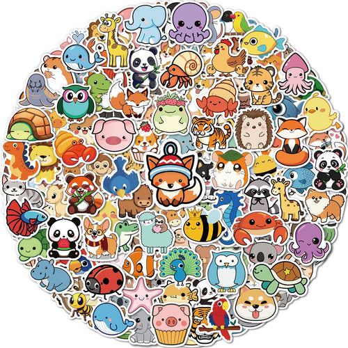 200 Animal Stickers for Kids - Cute Waterproof Vinyl Decals for Water Bottles, Laptops, and Classroom Prizes
