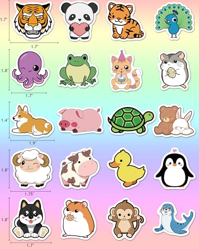 200 Animal Stickers for Kids - Cute Waterproof Vinyl Decals for Water Bottles, Laptops, and Classroom Prizes
