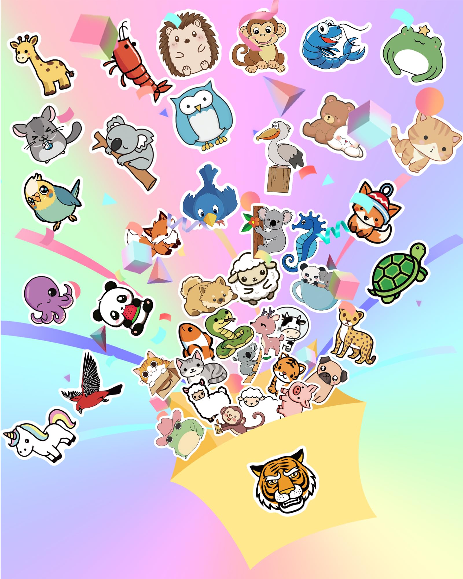 200 Animal Stickers for Kids - Cute Waterproof Vinyl Decals for Water Bottles, Laptops, and Classroom Prizes