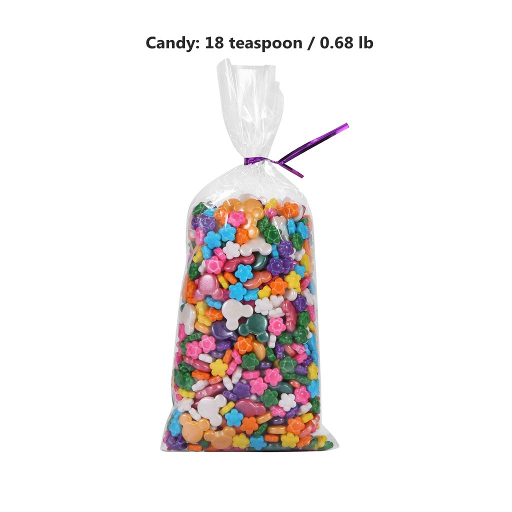 200 Clear OPP Cello Bags 4x9 Inches with 200 Twist Ties - 1.4 Mil Thick, Food Grade, BakeBaking