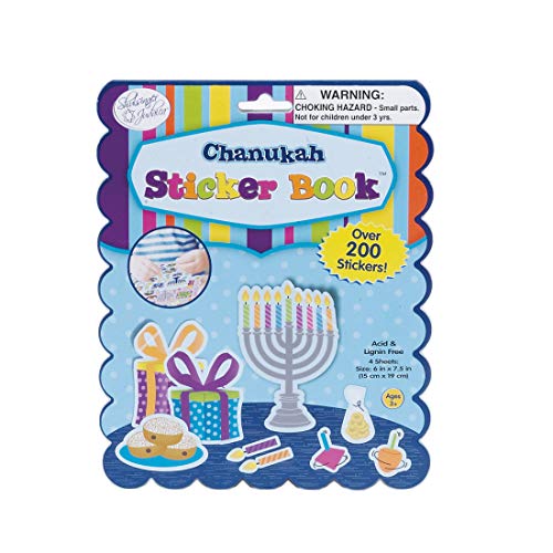 200-Piece Rite Lite Hanukkah Sticker Book – Prismatic Vinyl Stickers for Scrapbooking, Party Favors, and Decor