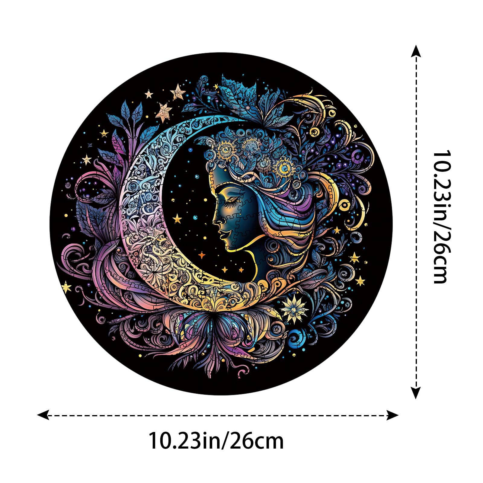 200-Piece Wooden Jigsaw Puzzle for Adults – Sun and Moon Animal Shapes by WHJSG
