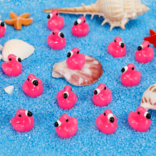200 Pink Resin Flamingo Figurines – Miniature Decoration Set for DIY Crafts, Cake Toppers, and Fairy Gardens