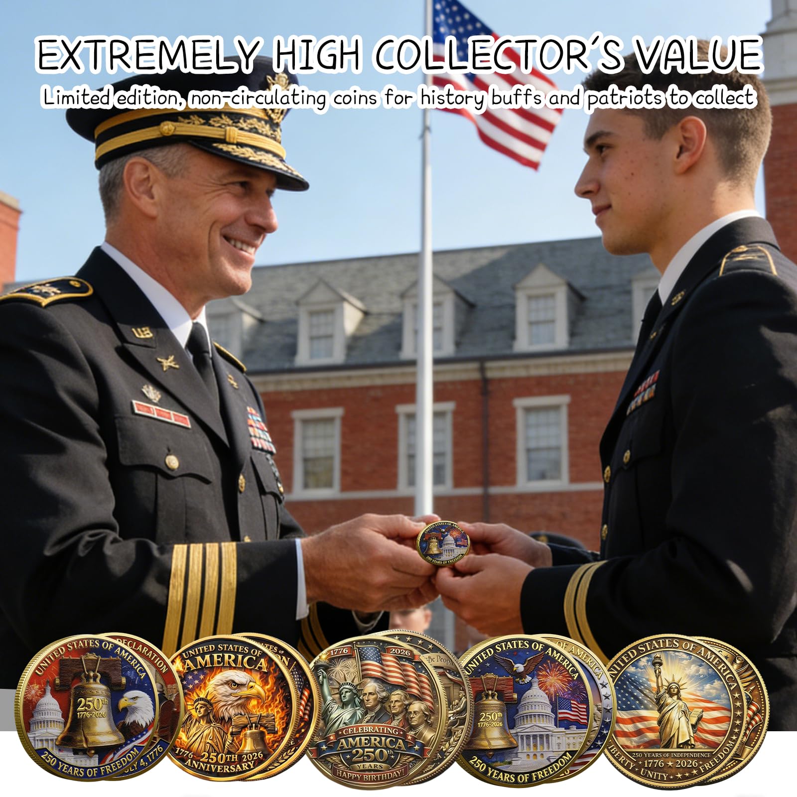 2026 JINLUMAKE 250th Anniversary USA Commemorative Challenge Token – Collectible Coin for Patriots