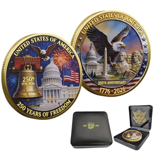2026 USA 250th Anniversary Commemorative Challenge Token – Patriotic Collectible Coin with Flag & Balloons Design