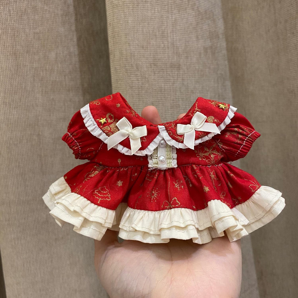 20cm Plush Doll Clothing Set Red - Soft Fabric Costume for 8-Inch Anime Stuffed Toys by S OUJCEN
