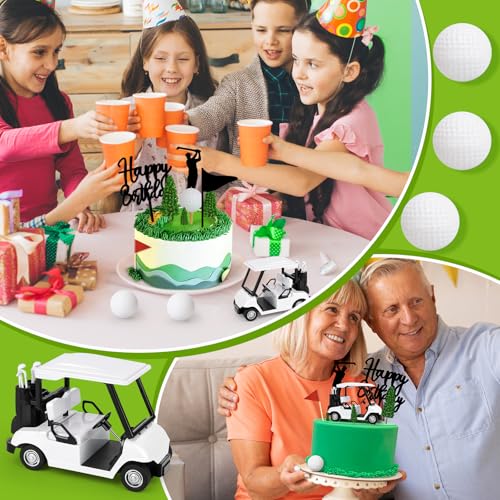 21-Piece Golf Cake Decorations Set with Cart, Flags, Trees - Hxezoc Golf Birthday Cake Toppers