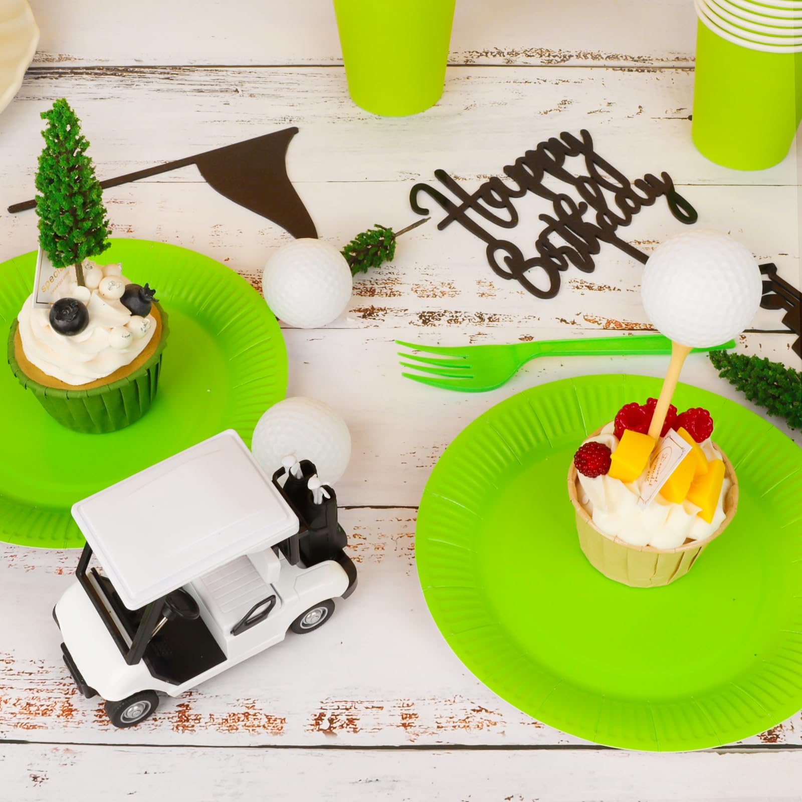 21-Piece Golf Cake Decorations Set with Cart, Flags, Trees - Hxezoc Golf Birthday Cake Toppers