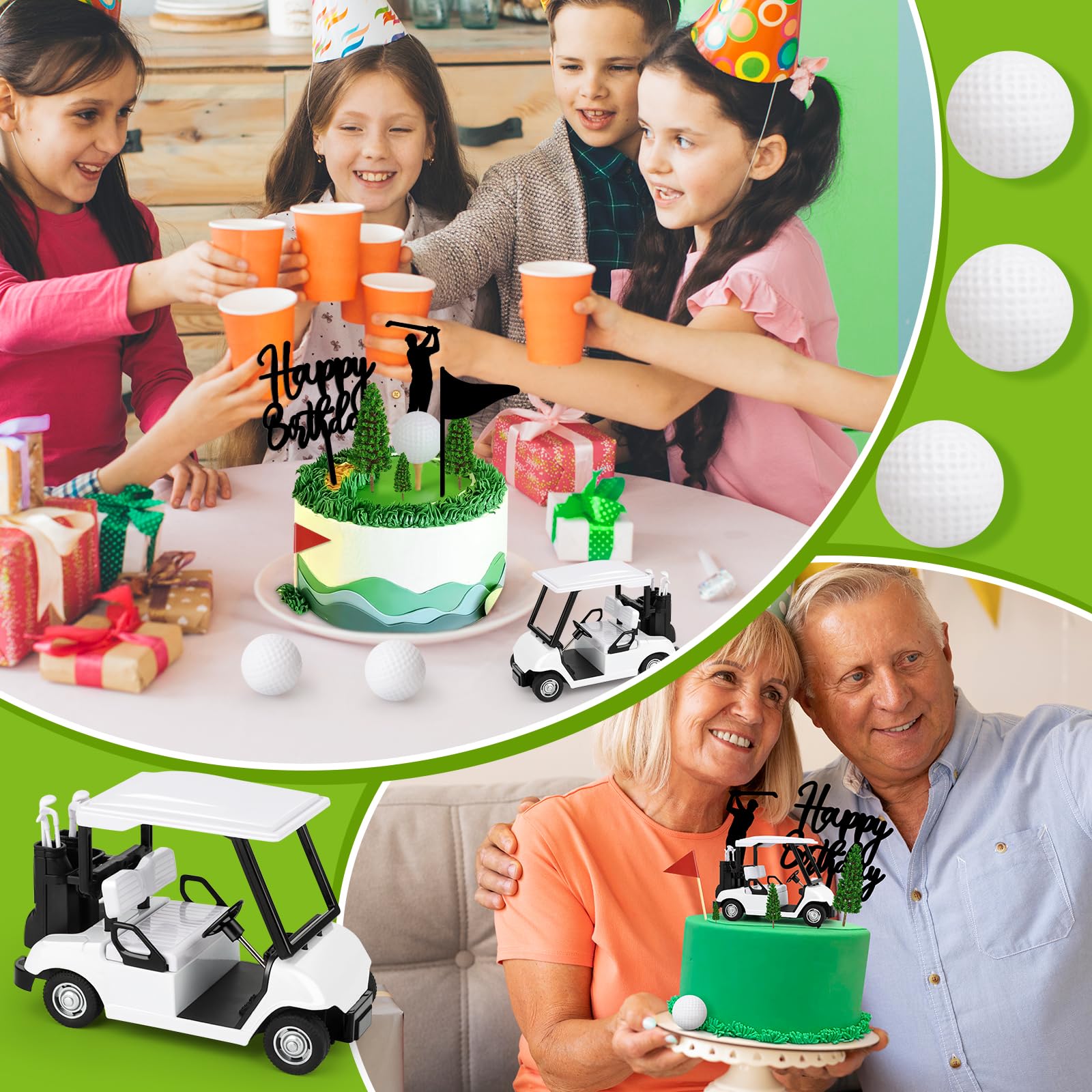 21-Piece Golf Cake Decorations Set with Cart, Flags, Trees - Hxezoc Golf Birthday Cake Toppers
