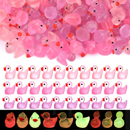 210 Mini Resin Ducks in Pink, Red & Purple – Tiny Duck Figurines for DIY Crafts, Dollhouse Decor & Valentine's Day Gifts