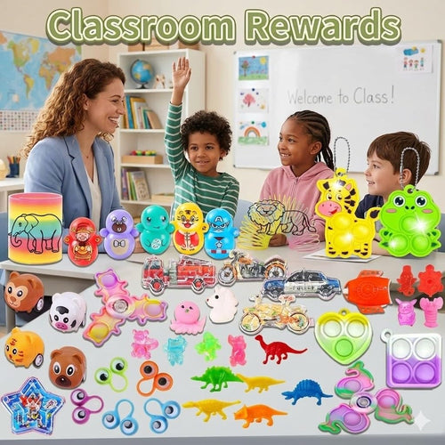 212-Piece Assorted Party Favors Toy Set for Kids - Bulk Prize Box for Events, Classrooms, and Birthdays