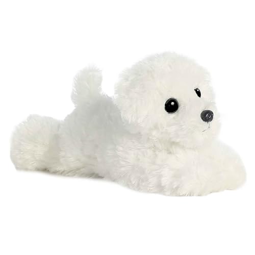 Aurora Mini Flopsie Snowball Stuffed Puppy – 8-Inch White Plush with Cloud-Soft Fur