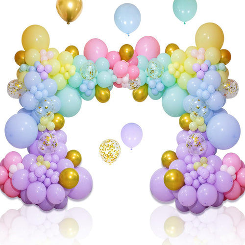 219Pcs Pastel Rainbow Balloon Arch Kit - 5 Inch Latex Balloons for Birthday, Wedding, Baby Shower Decorations