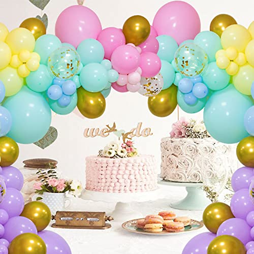 219Pcs Pastel Rainbow Balloon Arch Kit - 5 Inch Latex Balloons for Birthday, Wedding, Baby Shower Decorations