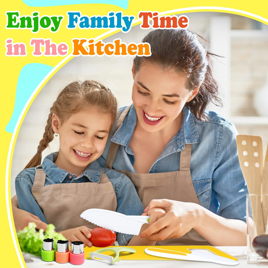 23-Piece Kids Cooking Set – Safe Kitchen Knives, Cutting Board, Peeler & Sandwich Cutters for Toddlers