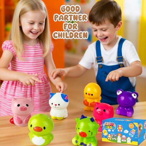 24 Animal Squishy Toys – Slow Rising PU Foam Stress Fidgets for Kids Party Favors