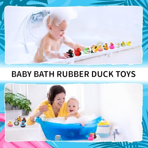 24 Assorted Rubber Ducks – 2.75 Inch Bulk Bath Toys for Kids, Party Favors, and Classroom Prizes