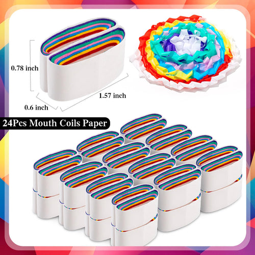 24 Colorful Magic Mouth Coils Paper for Party Performances - LBSXQGS