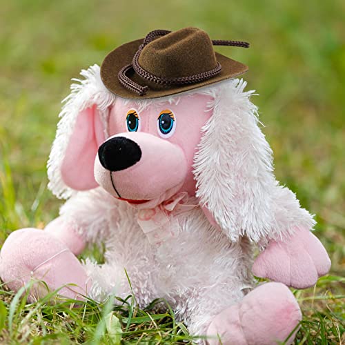 24 Mini Cowboy Hats for Dolls and Crafts – Brown Flocking Hats by Hercicy